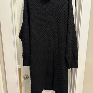 Eloquii Black Cable Knit Sweater Dress